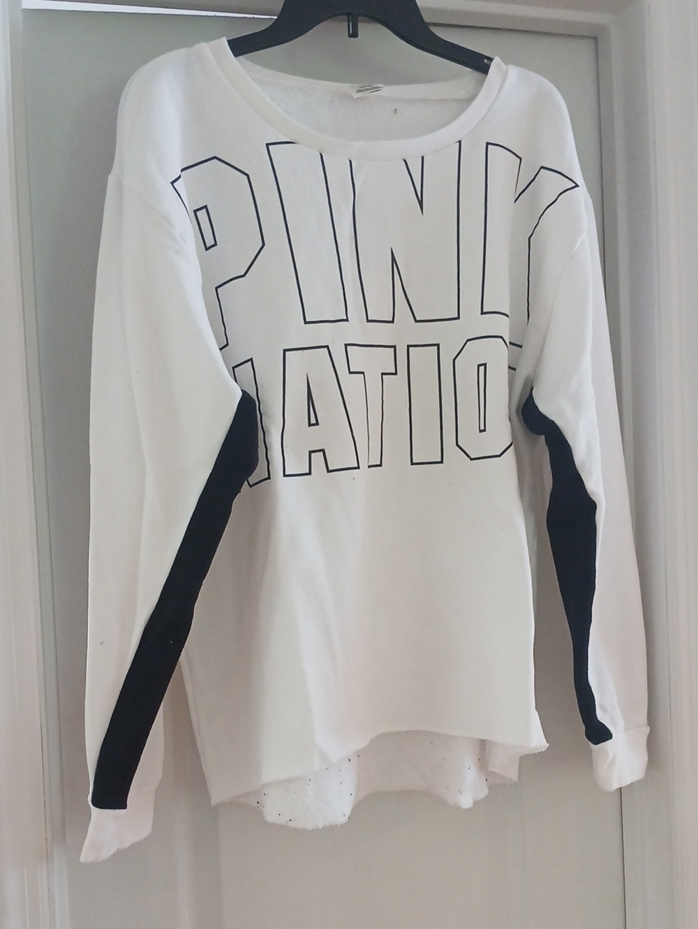 Kids White and Black Long-Sleeve Graphic Top - PINK by Unknown Brand